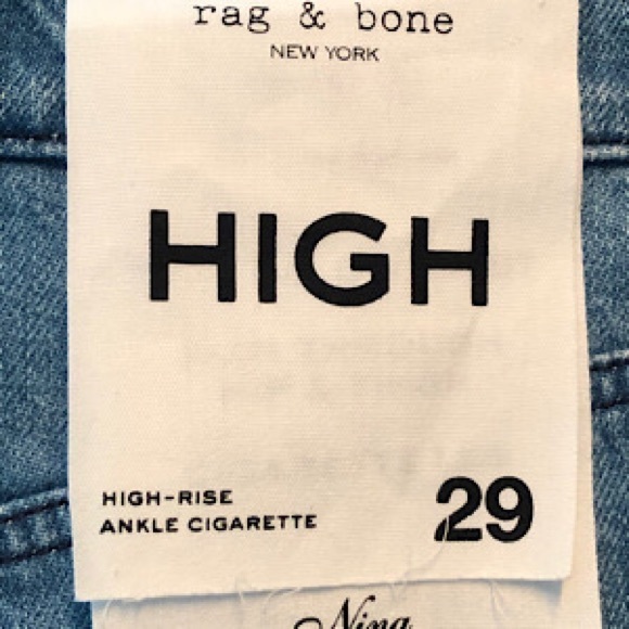 “NEW” rag & bone Nina High-Rise Ankle Cigarette Jean - Picture 6 of 7